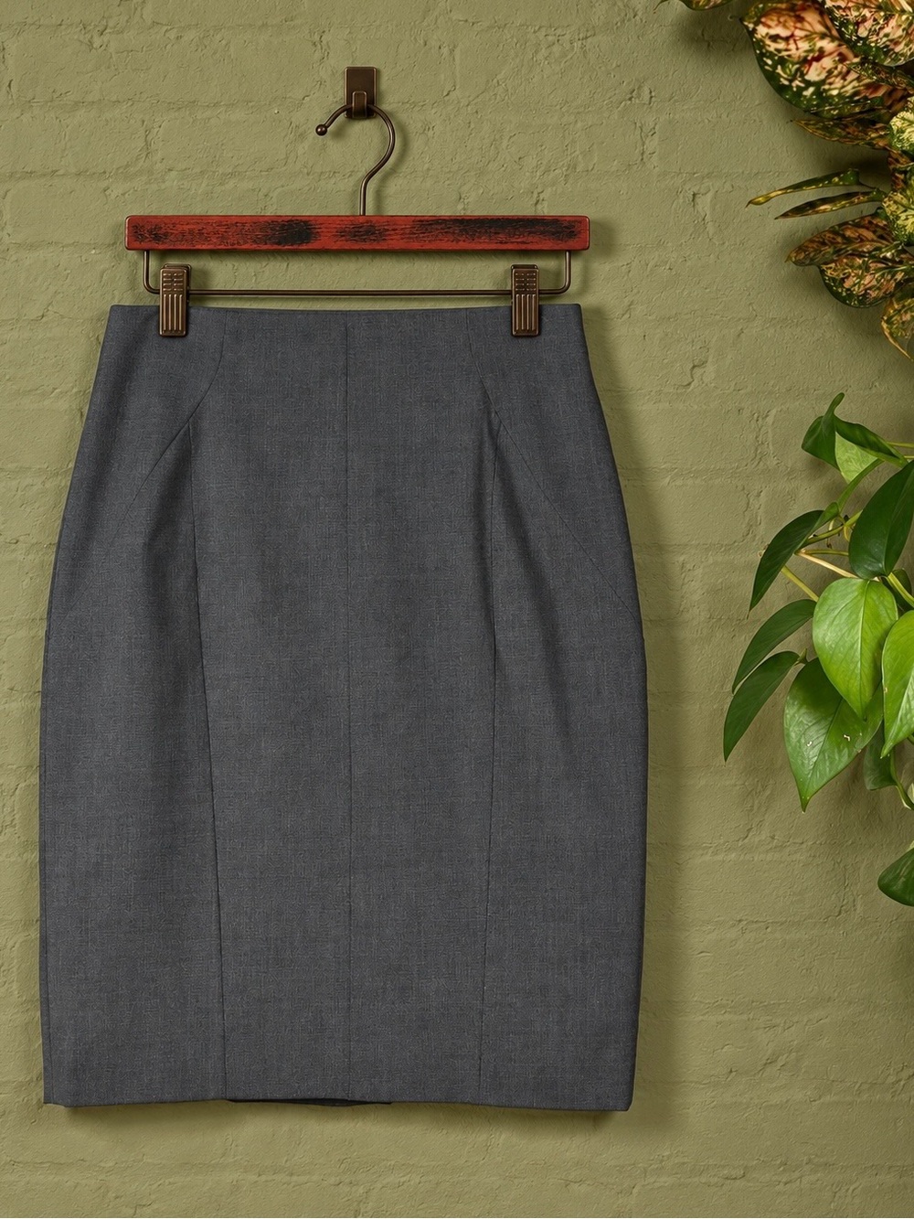 Anne Klein Suit Separates Gray Wool Blend Pencil Skirt Size 6 Workwear